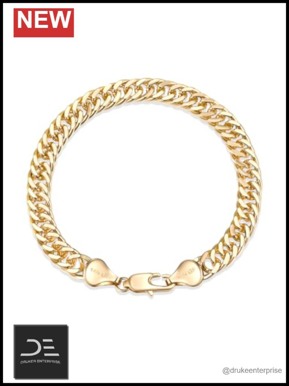 14K Gold Miami Cuban Link Bracelet Diamond-Cut Curb Chain Men Women Lobster